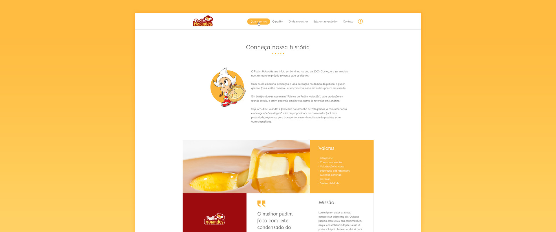 Site Responsivo - Pudim Holandês